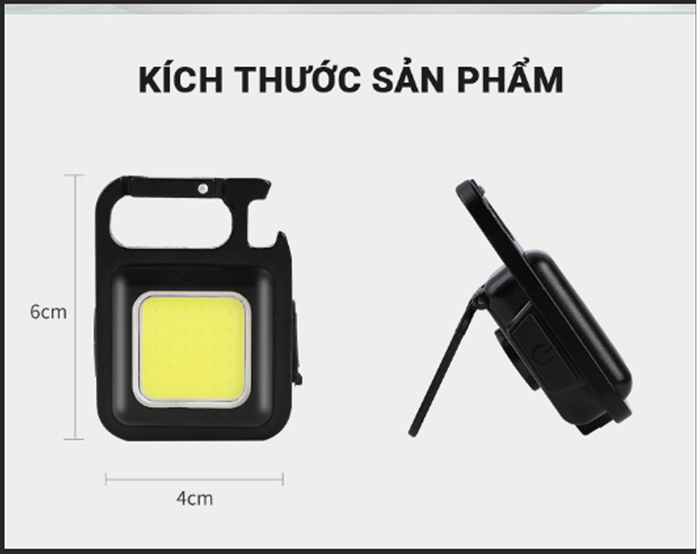 Đèn Led Mini Móc Khóa Teement - Đèn Pin Cob - Đèn Pin Dã Ngoại - Sạc Usb Tiện Dụng - Hàng Chính Hãng