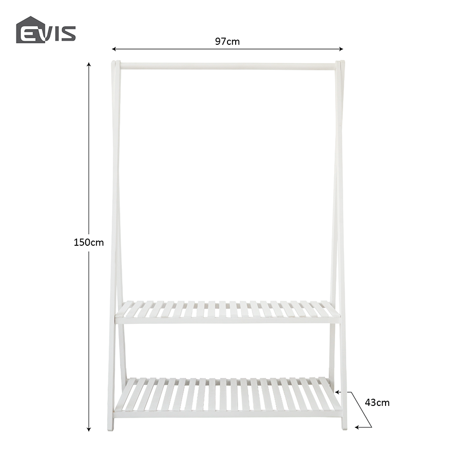 Giá Treo Quần Áo Gỗ Evis Home - Giá Treo Kệ Gỗ Chữ A 2 Tầng Thiết Kế Đẹp Lắp Ráp Dễ Dàng - Trang Trí Nội Thất Sang Trọng