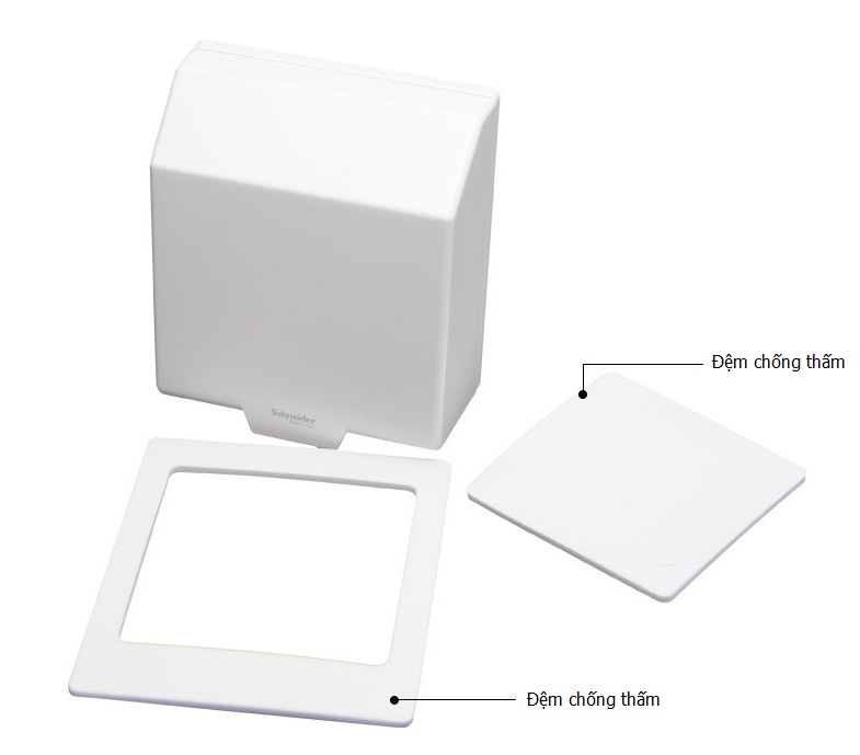 Mặt che chống thấm nước dùng cho công tắc, ổ cắm mặt vuông A3B223DV