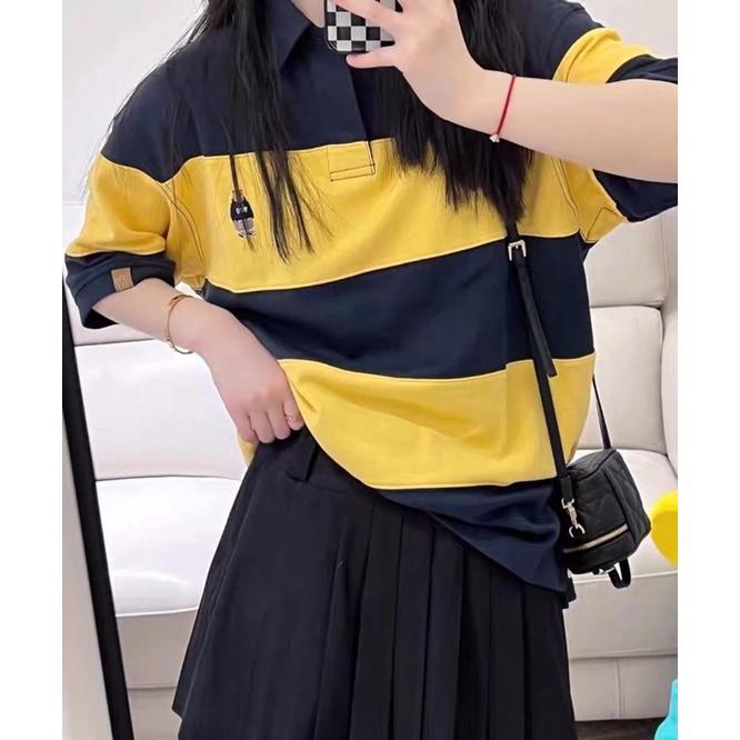 Áo thun Unisex Form rộng Polo Whoau Striped