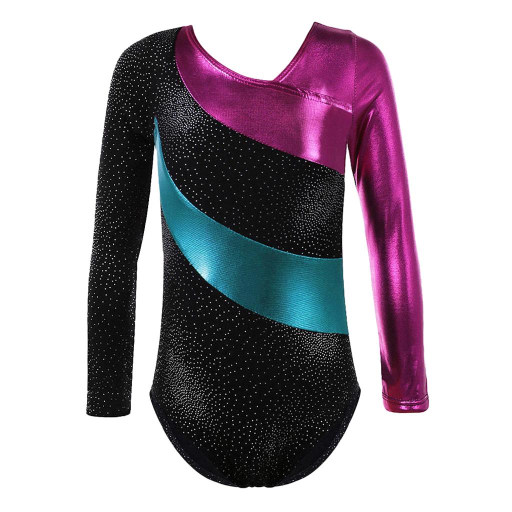 Girl Sparkling One Piece Gymnastic Leotard Bodysuit Ballet Dancewear Costume