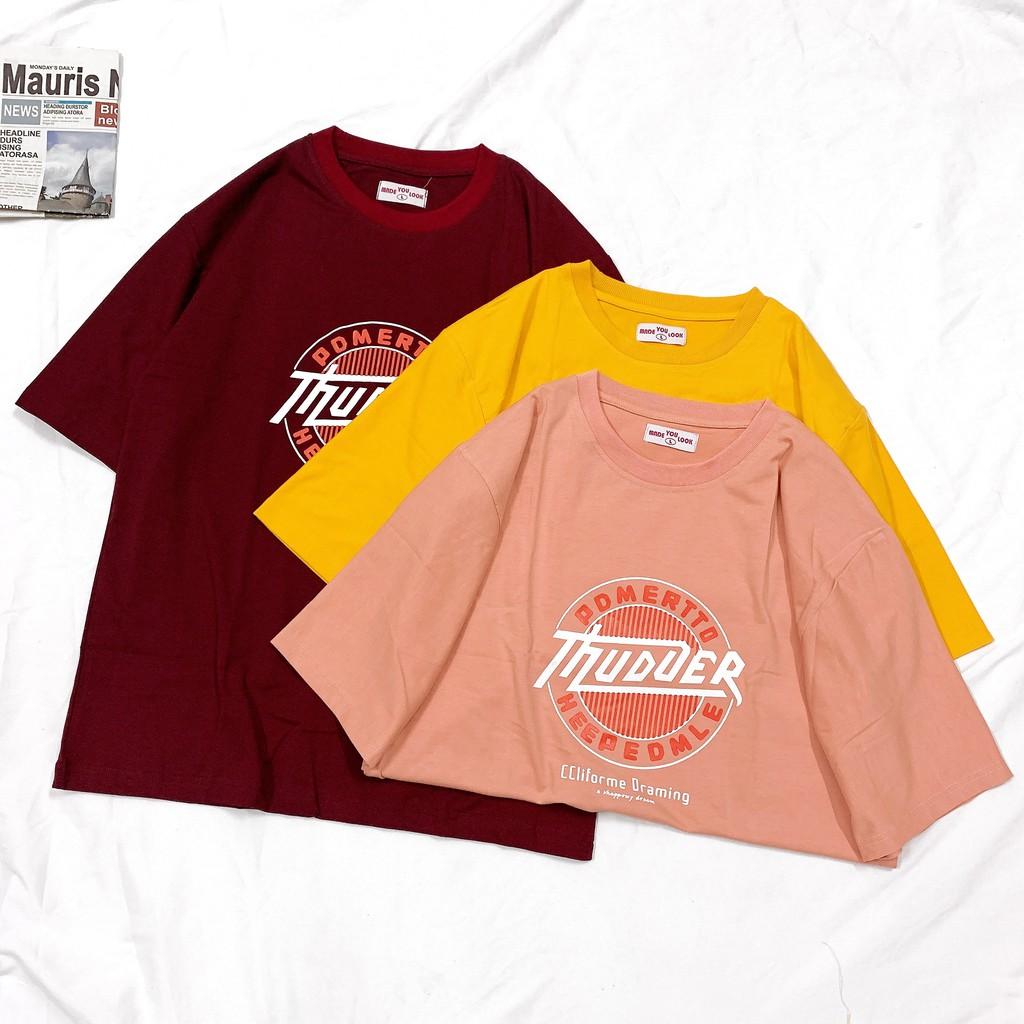 Áo thun tay lỡ THUDUER phông Unisex nam nữ tee oversize form rộng pull Ulzzang Streetwear Hàn Quốc vải mềm