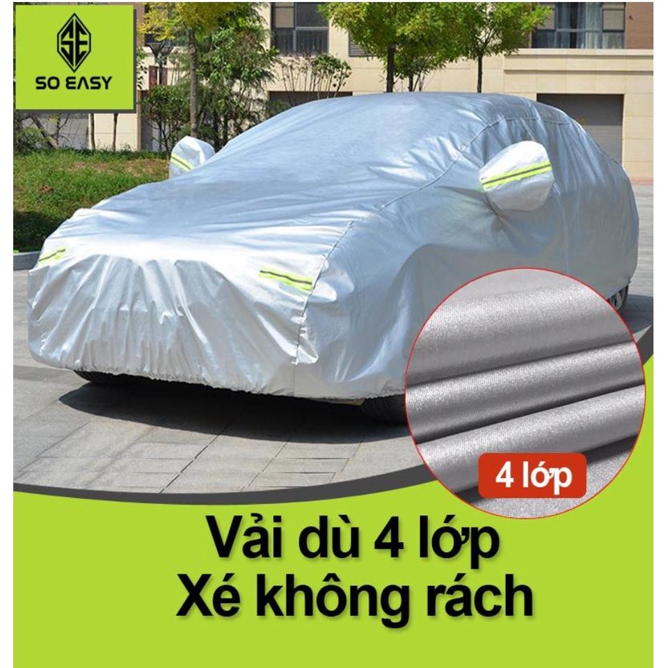 Bạt Phủ xe ô tô Vinfast fadil, Bạt phủ xe hơi - áo trùm che phủ xe hơi 4 chỗ đến 7 chỗ, 2 lớp chống nóng mưa