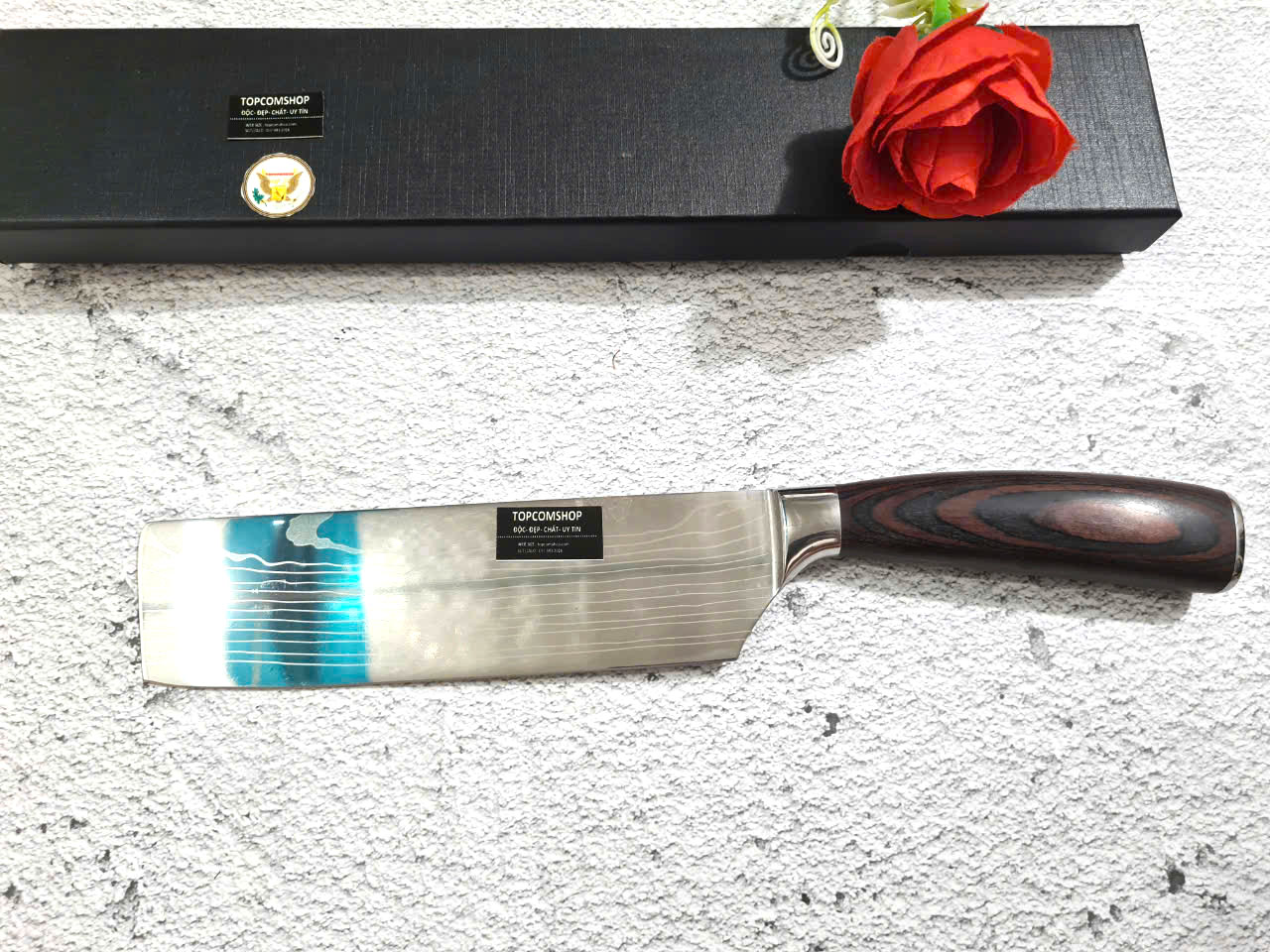 DAO - DAO BẾP NHẬT BẢN USUBA THÉP DAMASCUS MÃ DT125 nt topcomshop vn
