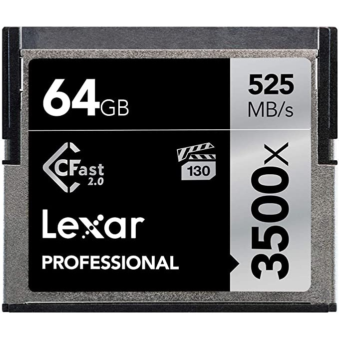 Hình ảnh Thẻ nhớ máy ảnh/ máy quay phim 64GB / 128GB Lexar 3500x 2.0 CFast, chất lượng video 4K, tốc độ đọc 525MB/s - Hàng Chính hãng