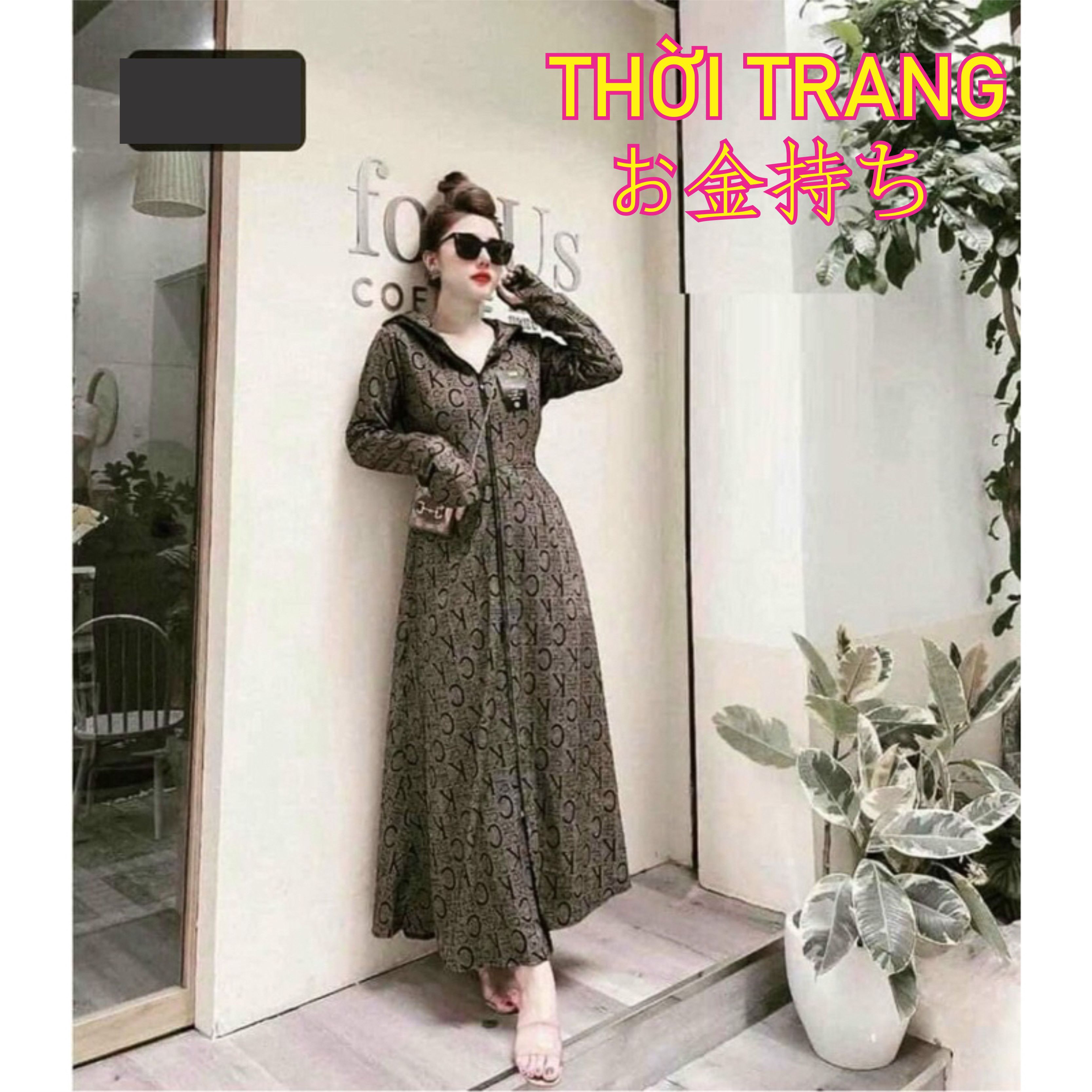 Áo khoác chống nắng toàn thân vải umi dáng váy cao cấp
