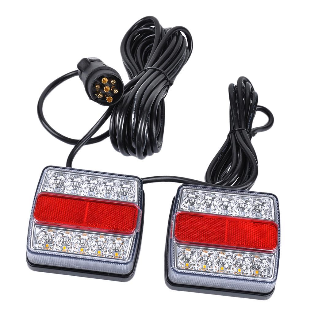 2pcs Universal LED Tail Lamp Rear Pause Lamp Stop Stop Light For Trailer