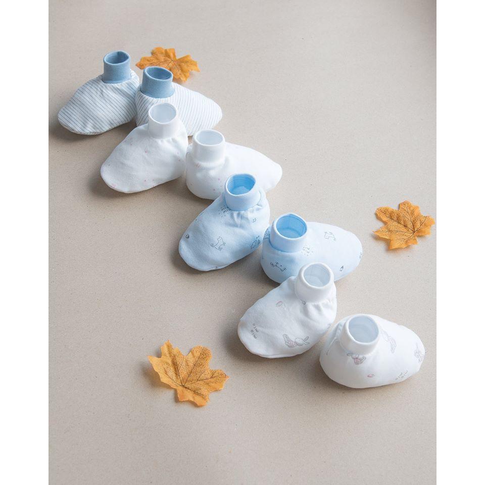 Bao tay bao chân sơ sinh Miomio dày bo chun 100% cotton