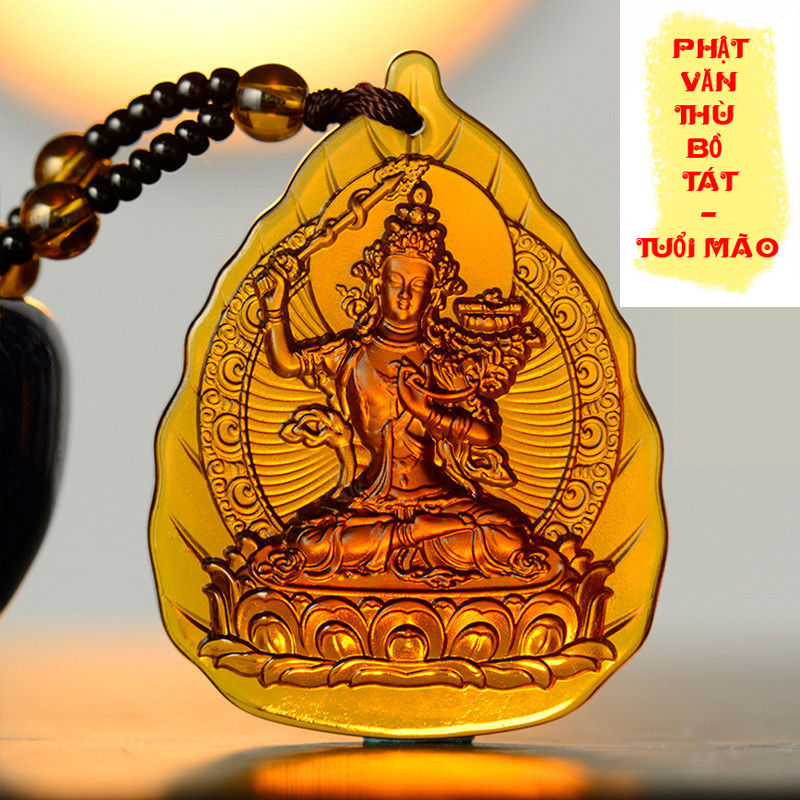 Dây chuyền phong thủy mặt Phật - Chuỗi hạt đeo cổ mặt Phật bản mệnh tựa lá đề