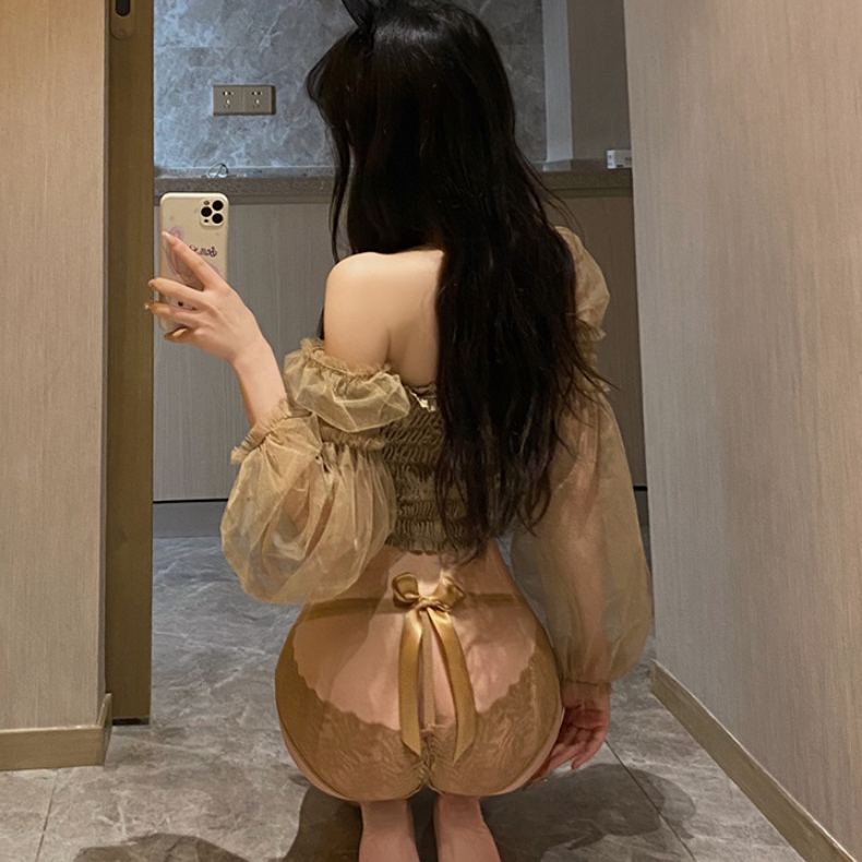 Quần lót ren nữ thiết kế dây đan nơ siêu Sexy