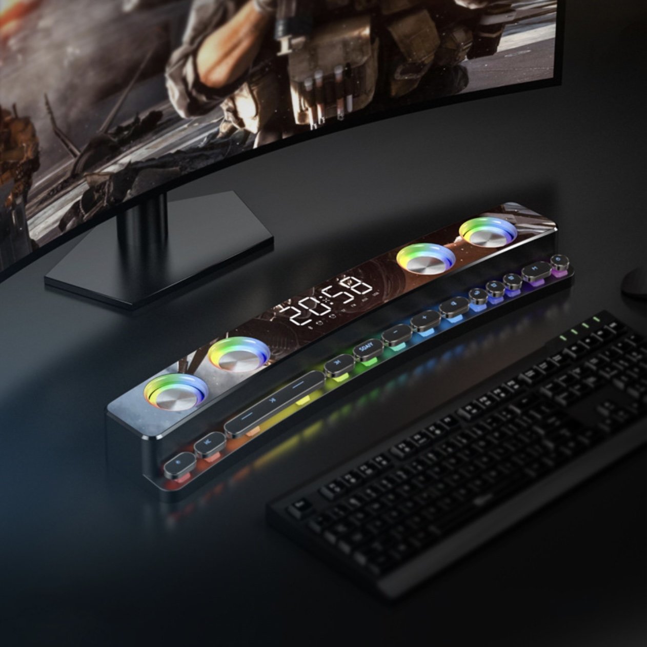 Loa Soundbar Bluetooth LED RGB Martian E-Sport Game Thủ full option