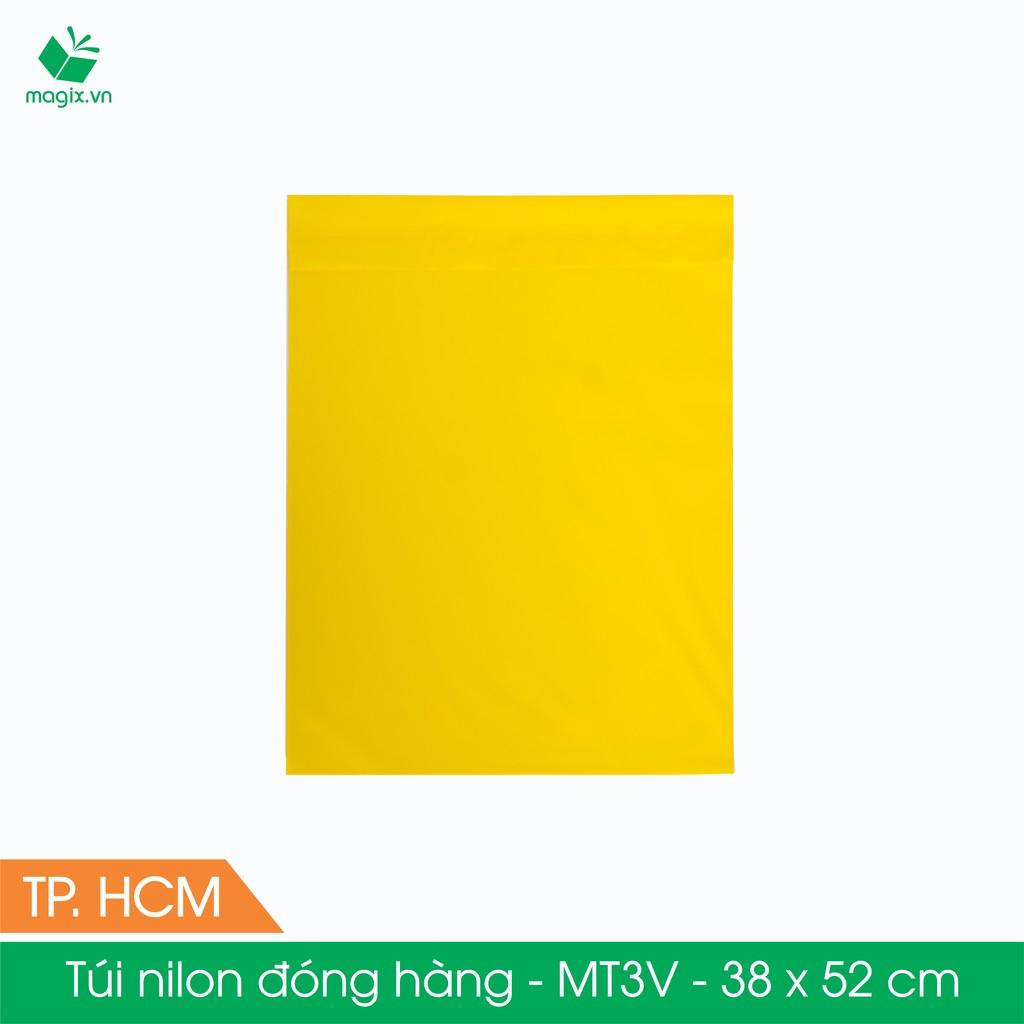 MT3V - 38x52 cm - Túi nilon gói hàng - 300 túi niêm phong đóng hàng màu vàng