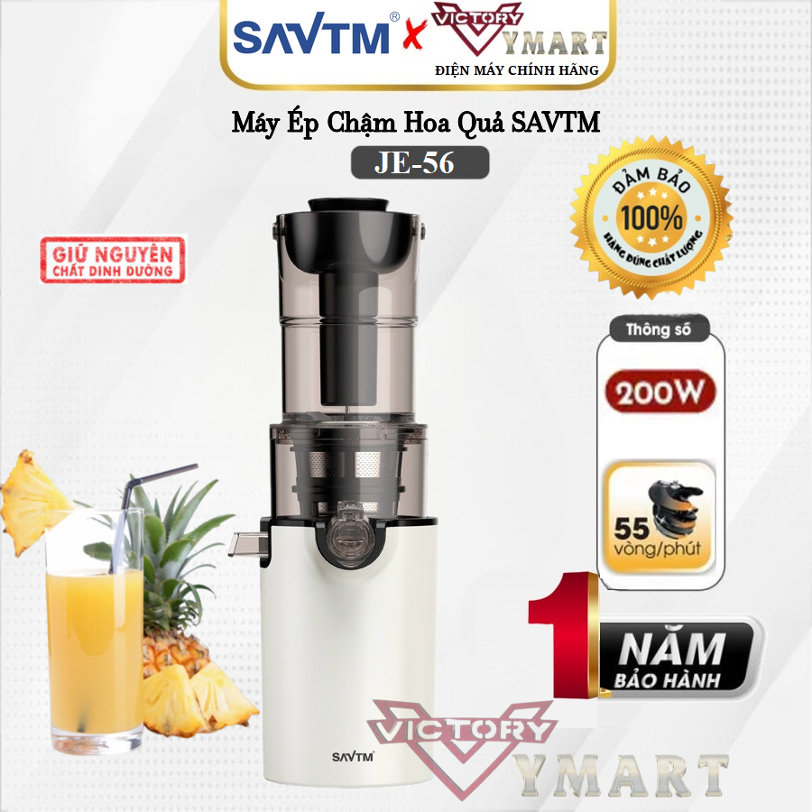 Máy Ép Chậm Nguyên Quả SAVTM JE-56 (Model 2024) Máy Ép Hoa Quả, Máy Ép Trái Cây Cỡ Lớn - Hàng Nhập Khẩu