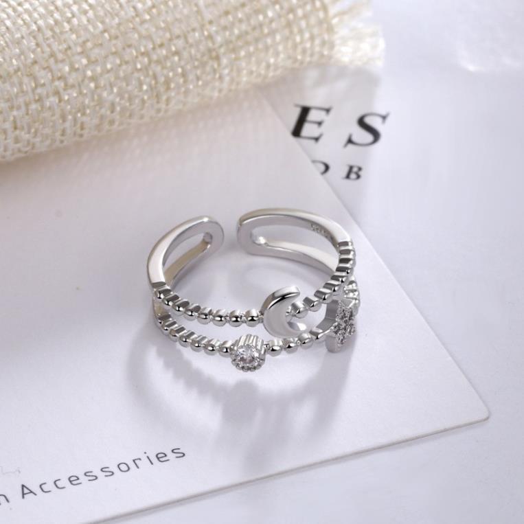 Nhẫn bạc 925 hình ngôi sao và mặt trăng cho nữ ANTA Jewelry ATJ3434