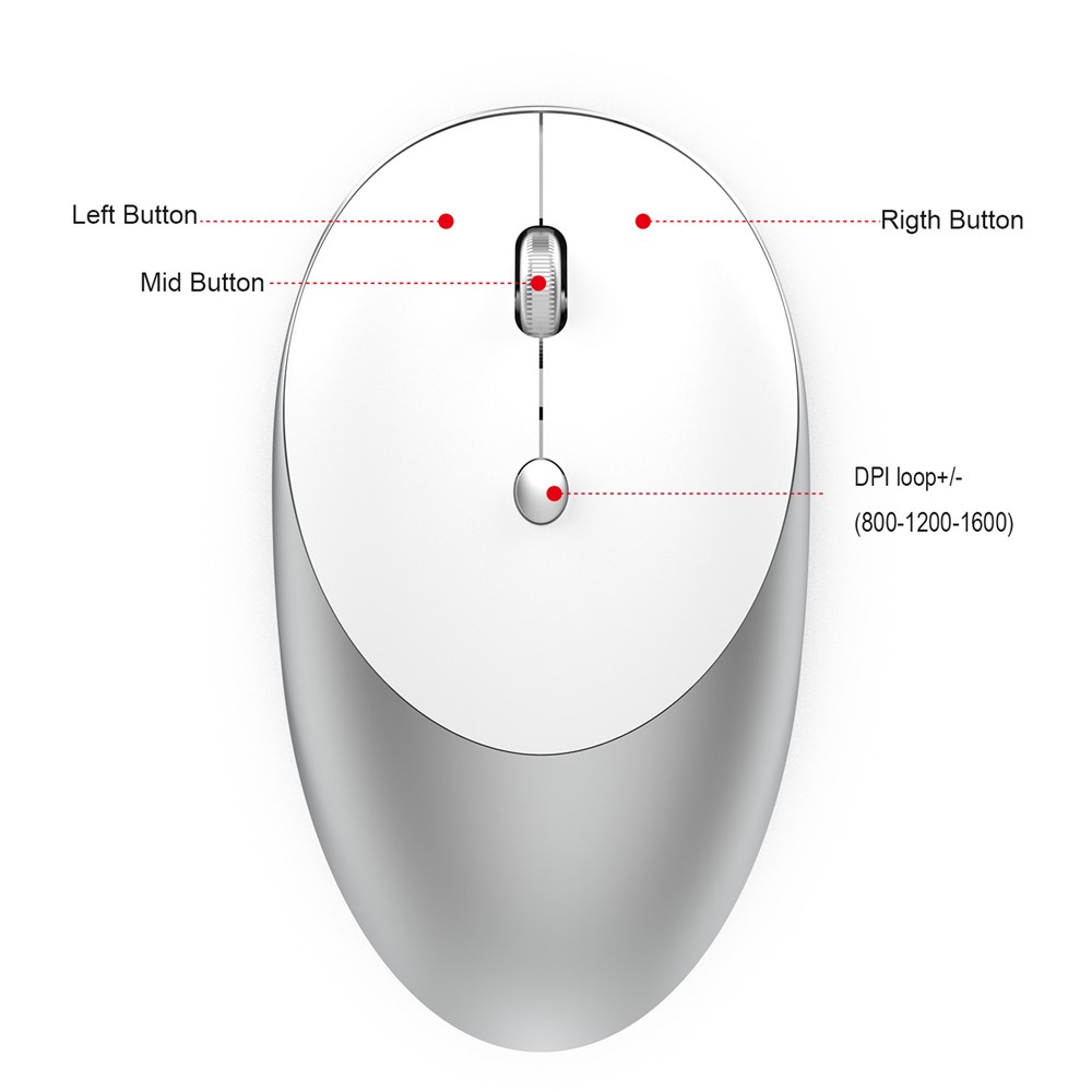 Chuột Không Dây 3 Chế Độ HXSJ T36 (Bluetooth 3.0/5.0 &amp; USB 2.4G) - Pin Sạc, Nút Bấm Chống Ồn, Thiết Kế Mỏng Nhẹ - Hàng Nhập Khẩu