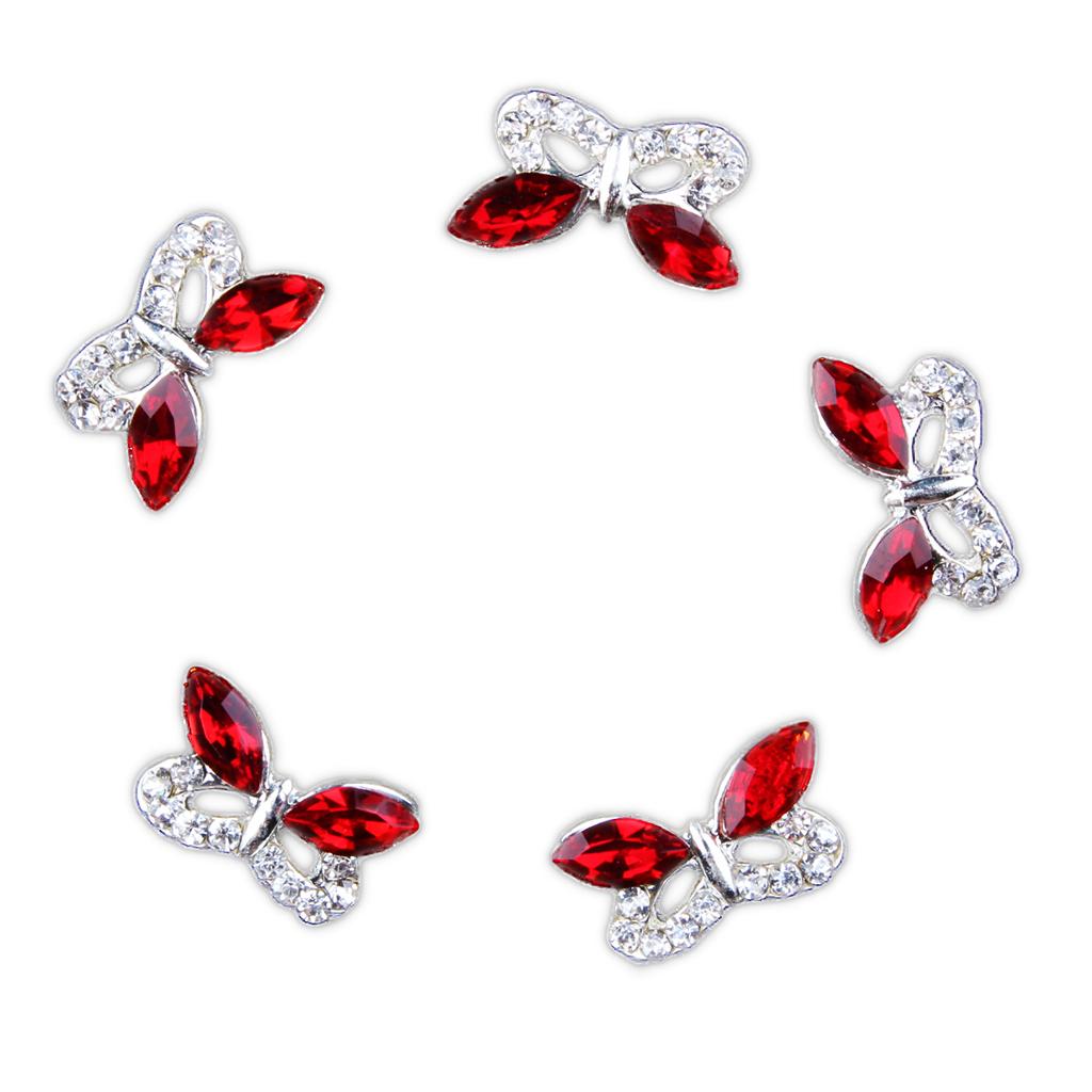 10 Pcs 3D Nail Art Charm Alloy Rhinestone Sticker Nail Tips Decorations