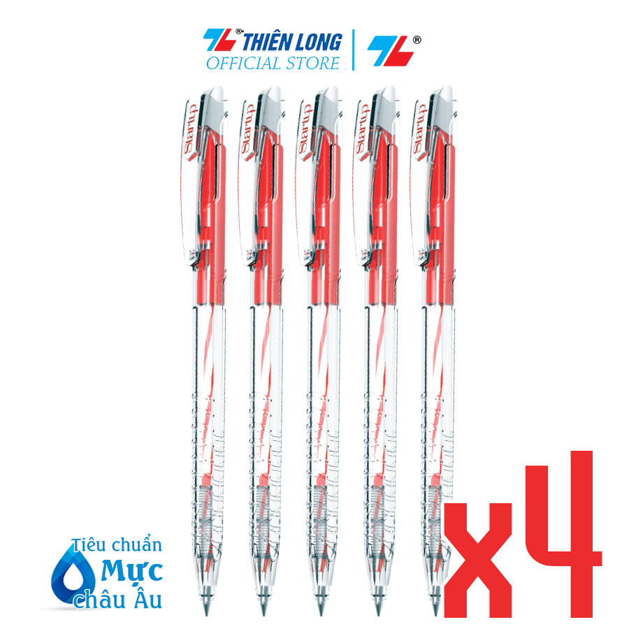 Combo 5 - 10 - 20 Bút Bi Thiên Long Flexoffice Fo - 039 Plusvn - Mực Đỏ - Combo 20