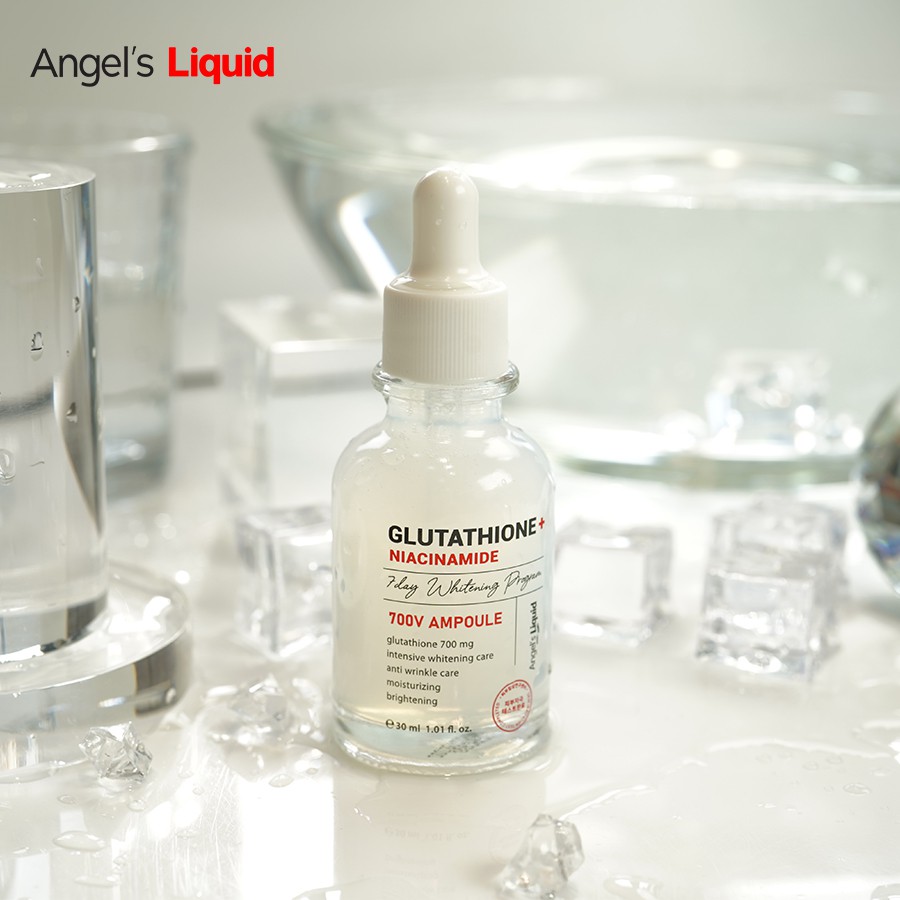 Serum Truyền Trắng, Giảm Thâm Nám Chuyên Sâu Angel's Liquid Glutathione+ Niacinamide 700 V-Ampoule 30ml +Tặng kèm 1 băng đô tai mèo (màu ngẫu nhiên)