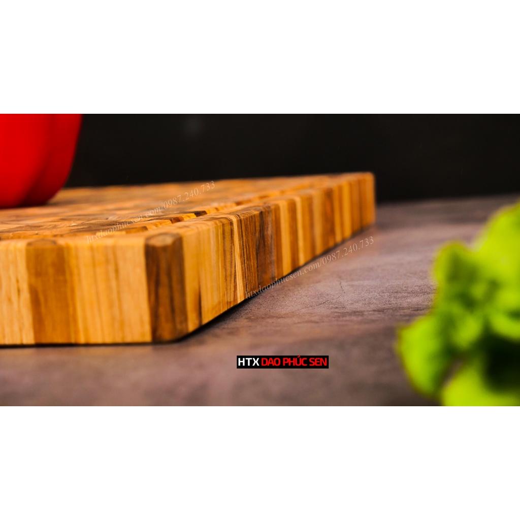 Thớt Gỗ Teak Cao Cấp - Chặt thái, Trang Trí - 45x45x3,8cm - VDC06 | HTX DAO PHÚC SEN