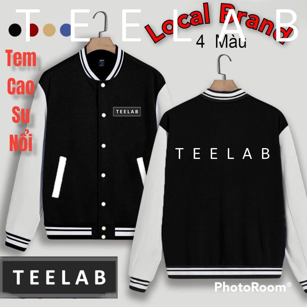 (Tem logo Cao Su chính hãng) Áo khoác TEELAB jacket Bomber Nỉ Bông unisex - Áo khoác Ullzang Basic có form rộng XL