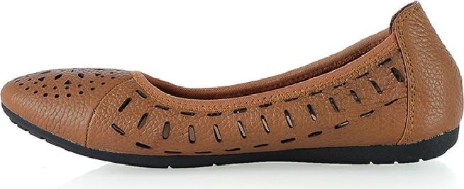 Giày nữ hoa văn Huy Hoàng da bò màu da HT7950