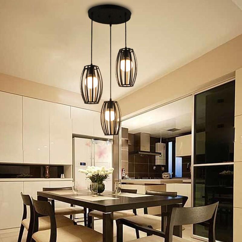 Bộ 3 đèn thả trụ lồng trang trí nhà, cửa hàng