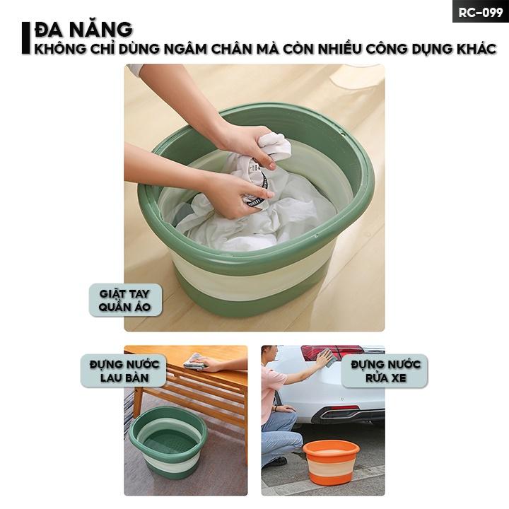 Chậu Ngâm Chân Xếp Gọn Bồn Ngâm Thư Giãn Lòng Bàn Chân Có Nắp Nhiều Màu Giá Rẻ RC-099