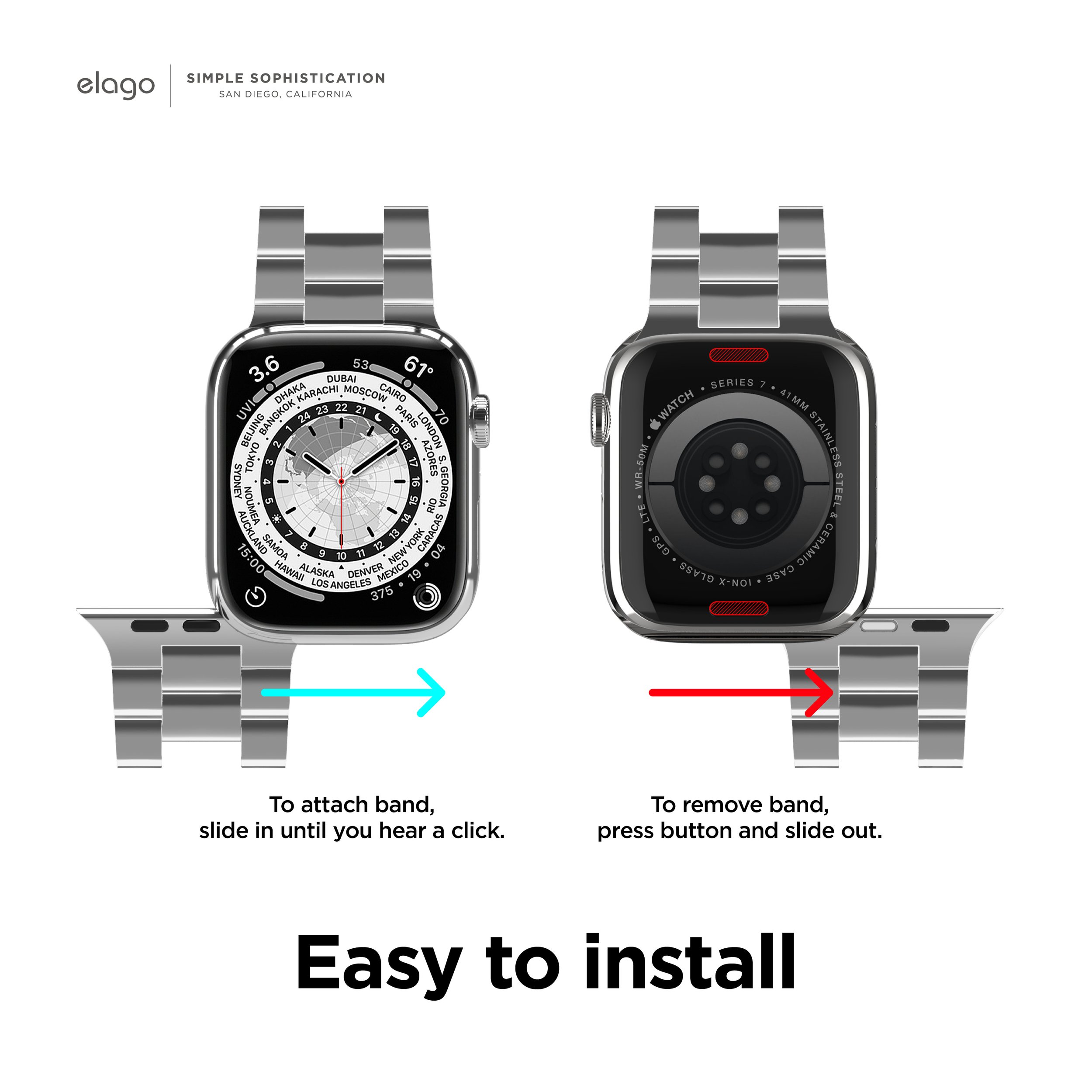 Dây đeo Elago cho Apple Watch Metal Band - Hàng chính hãng