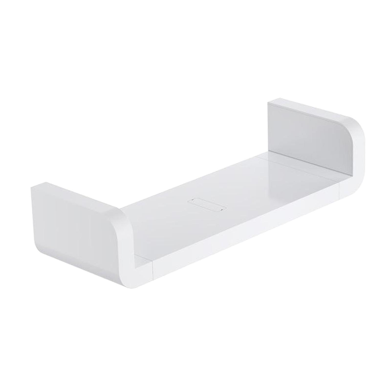 2X Floating Wall Shelves White U Shaped for Bathroom Display Organizer 32cm