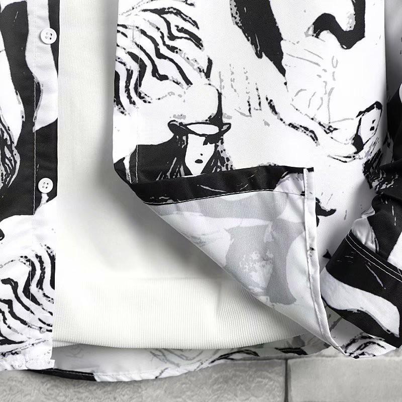 Áo Sơ Mi Nam Dài Tay Họa Tiết Độc Đáo Thời Trang