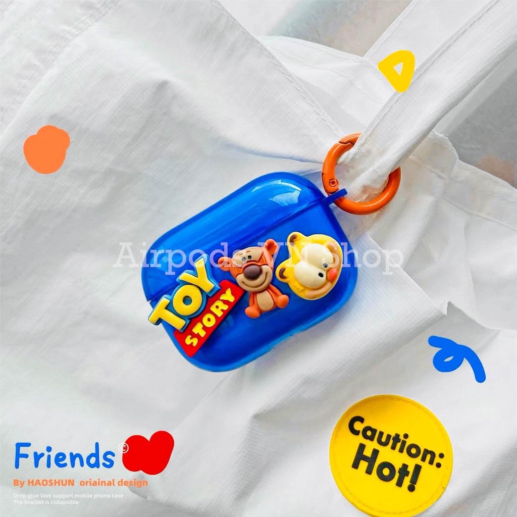 Ốp case dành cho Airpods 1/2, Airpods Pro silicon xanh kèm hình hổ, mèo kute 3d cao cấp