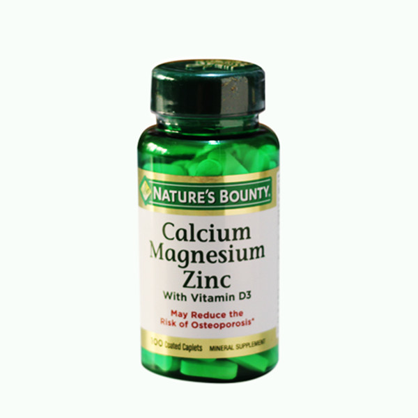 Viên Uống Bổ Sung Canxi, Ngăn Ngừa Loãng Xương Calcium Magnesium Zinc Nature's Bounty - 100 Viên