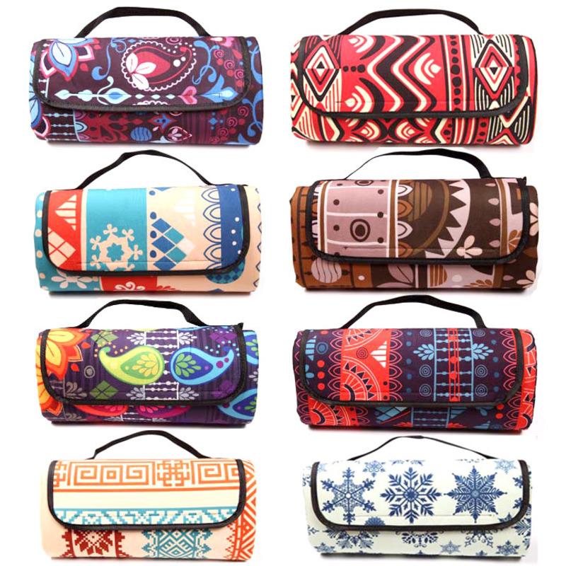 Gấp Di Động Thảm Picnic Cắm Trại Ngoài Trời Thảm Quốc Gia Phong Cách In Hình Làm Dày Chống Ẩm Miếng Lót Bãi Biển Chăn Cho Bé Du Lịch Thảm