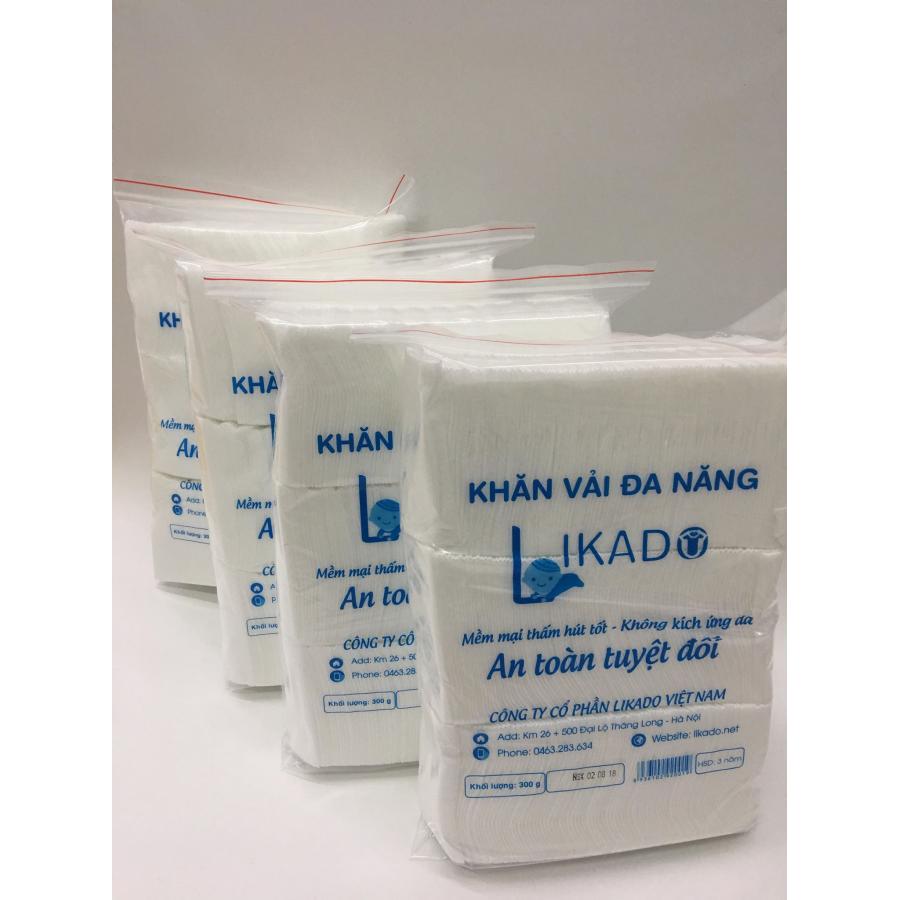 Combo 4 Bịch Khăn Vải Khô Likado (400g, kích thước 15 x 20cm)