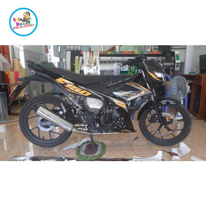 Tem xe satria fi dán xe đen