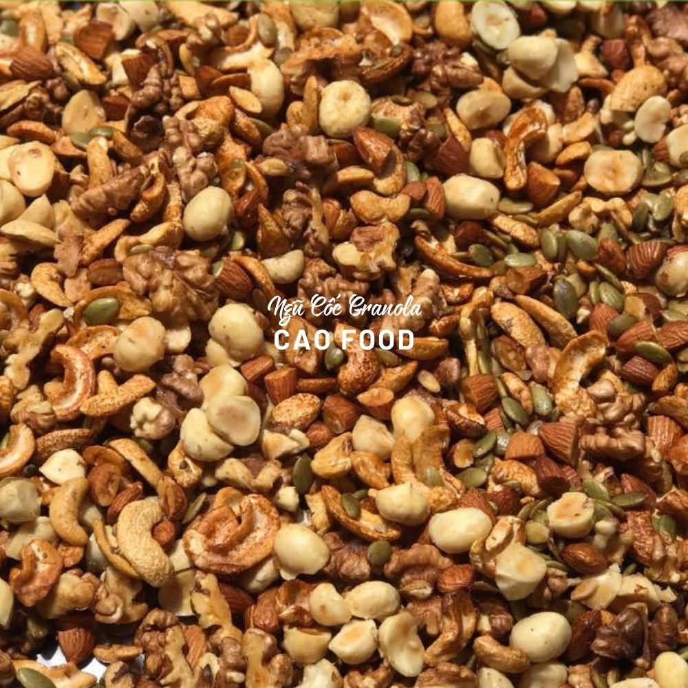 [500GR] Granola siêu hạt CAO FOOD - Ngũ cốc hạt nướng mật ong dinh dưỡng, healthy, keto, ăn kiêng, ăn chay,...