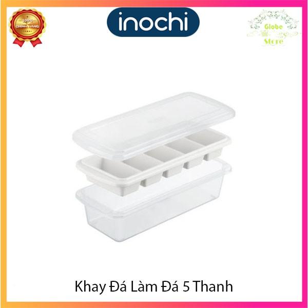 Khay Làm Đá Tủ Lạnh - Khay Làm Đá 5 Thanh Có Nắp Siêu Tốc Tủ Lạnh INOCHI Cao Cấp Nhựa Kháng Khuẩn