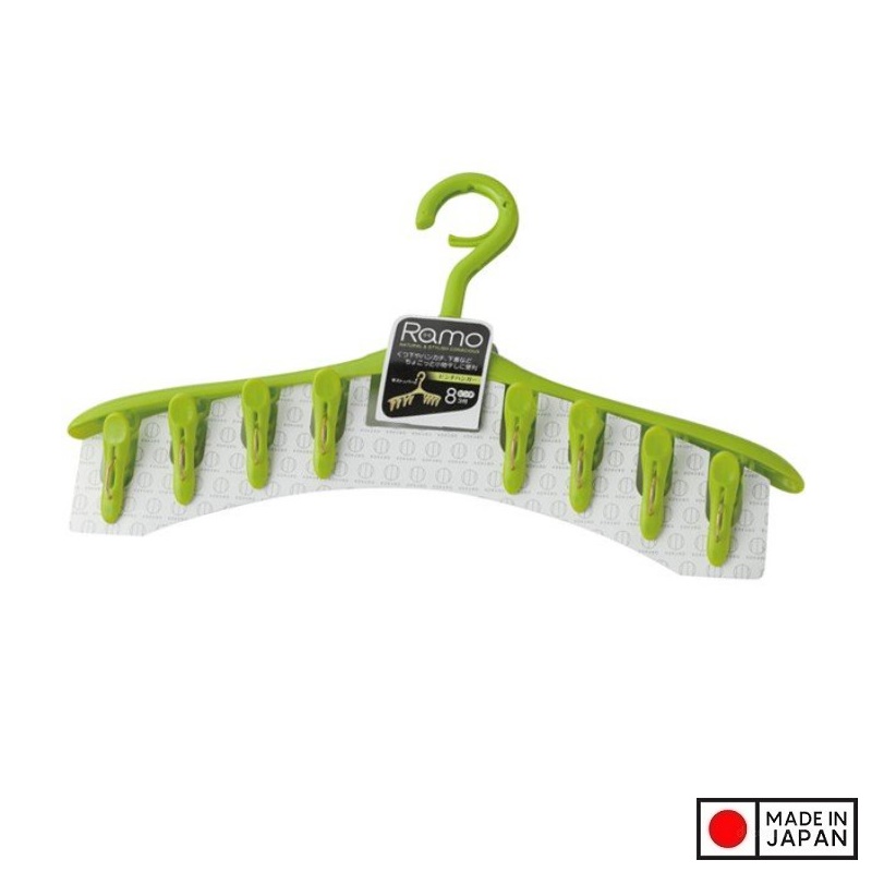 Móc phơi quần áo 8 kẹp Kokubo Ramo - Made in Japan