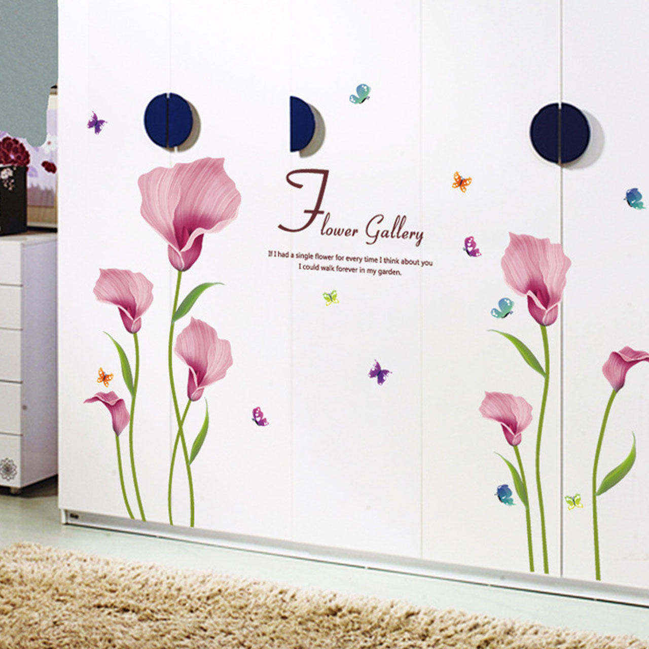decal dán tường hoa đinh tử hương sk9120