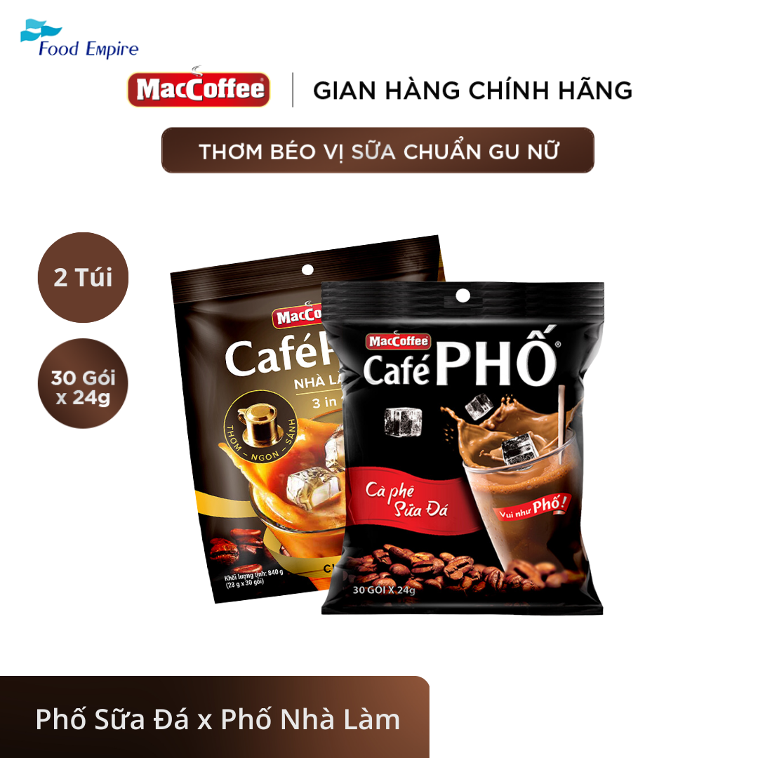 Combo 2 Túi cà phê MacCoffee Phố Nhà làm & Phố Sữa đá