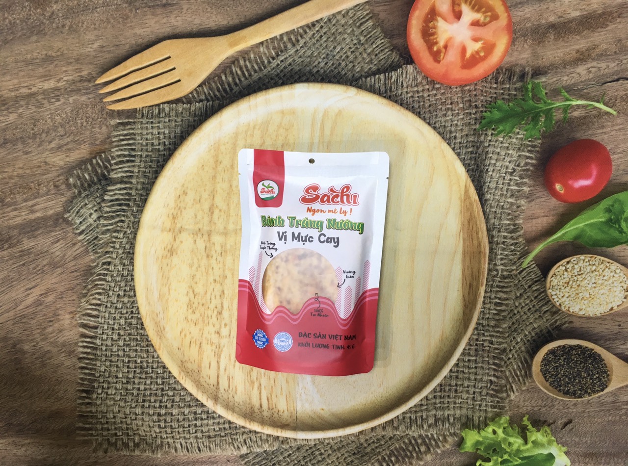 Bánh Tráng Nướng Tẩm Vị Mực Cay Sachi 45gram