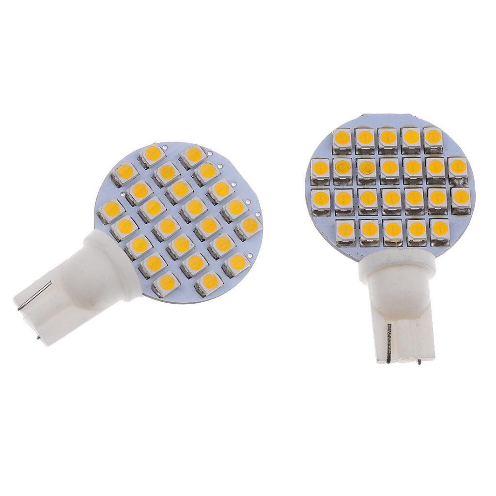 2 Pieces Replacement RV Trailer Interior T10 3528 24SMD LED Bulb Warm White