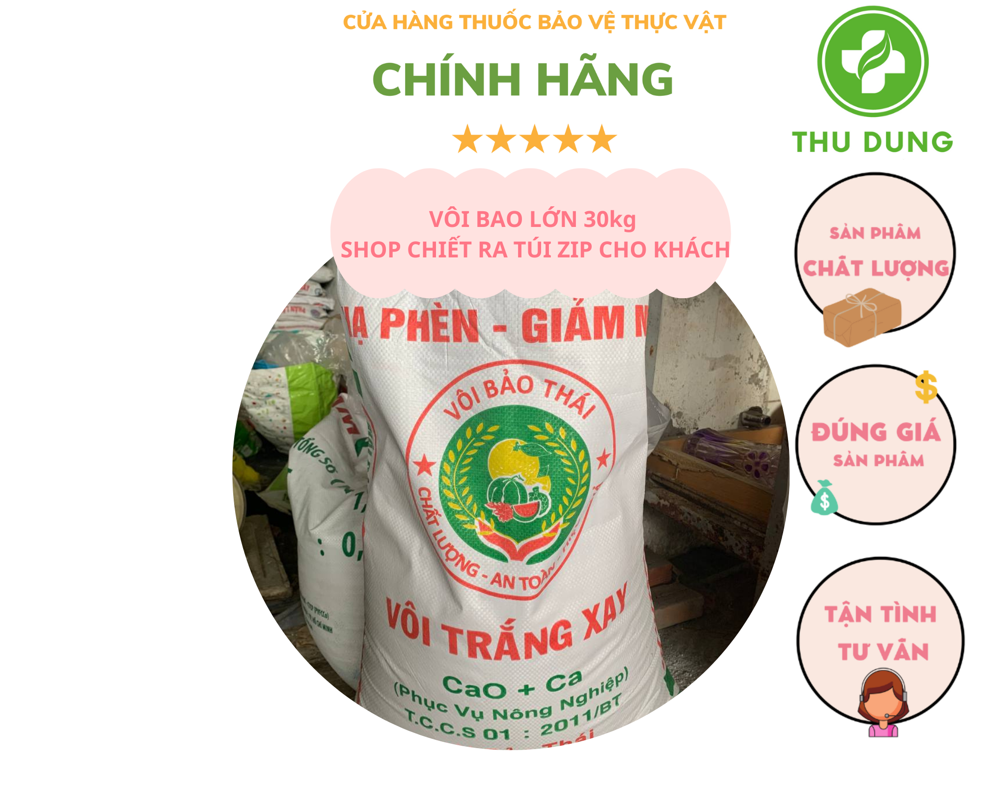 Vôi bột nông nghiệp dùng khử chua, hút ẩm cải tạo đất,sát trùng 1 Kg