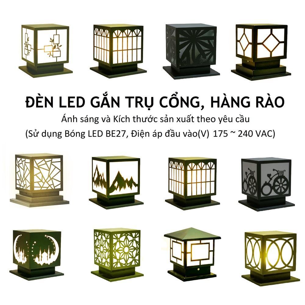 Đèn Trụ Cổng - Đầu đèn LED gắn trụ công, hàng rào cảnh quan sân vườn ngoài trời ZALAA - Chất Lượng Cao