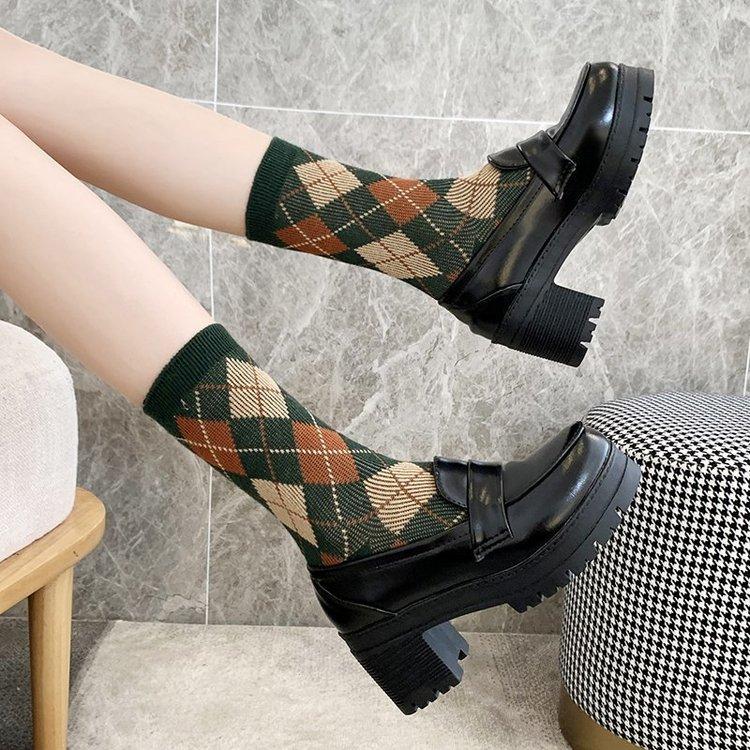 Giày Mũi Tròn Đế Dày 8cm Phong Cách Anh Quốc Cá Tính