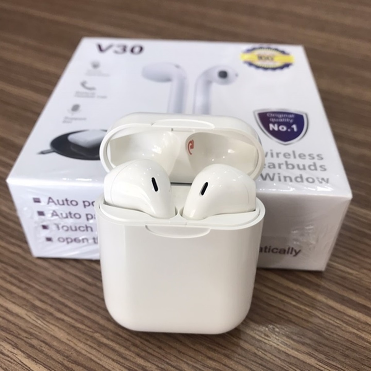 Tai nghe Bluetooth 5.0 cao cấp V30 - Hỗ trợ sạc không dây, Thiết kế thời thượng, nhỏ gọn - Đeo thoải mái, không đau tai - Chất âm tốt, âm thanh rõ, Âm thanh lớn - bass ấm, chiếc tai nghe đáng sở hữu