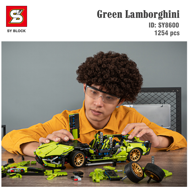 Đồ chơi lắp ghép  mô hình Xe Lamborghini Green - SY8600   ( Chọn phân loại hàng)