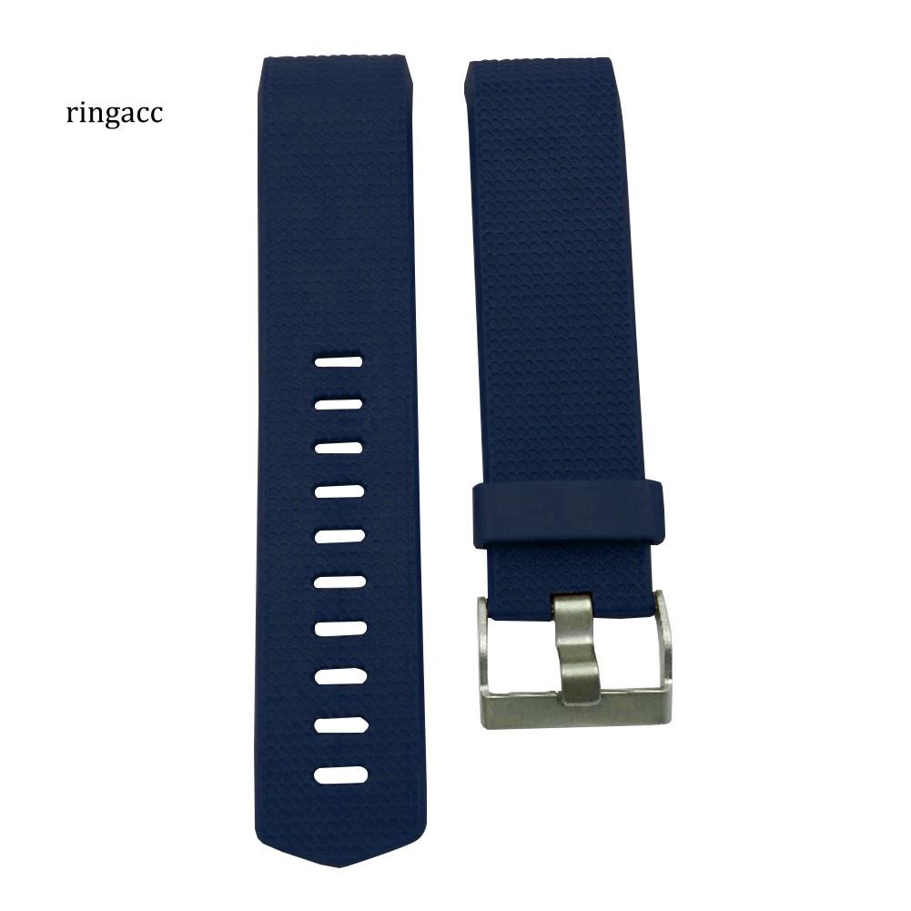 Dây Đeo Thay Thế Chất Liệu Cao Su Thiết Kế Sọc Gân Độc Đáo Cho Fitbit Charge 2