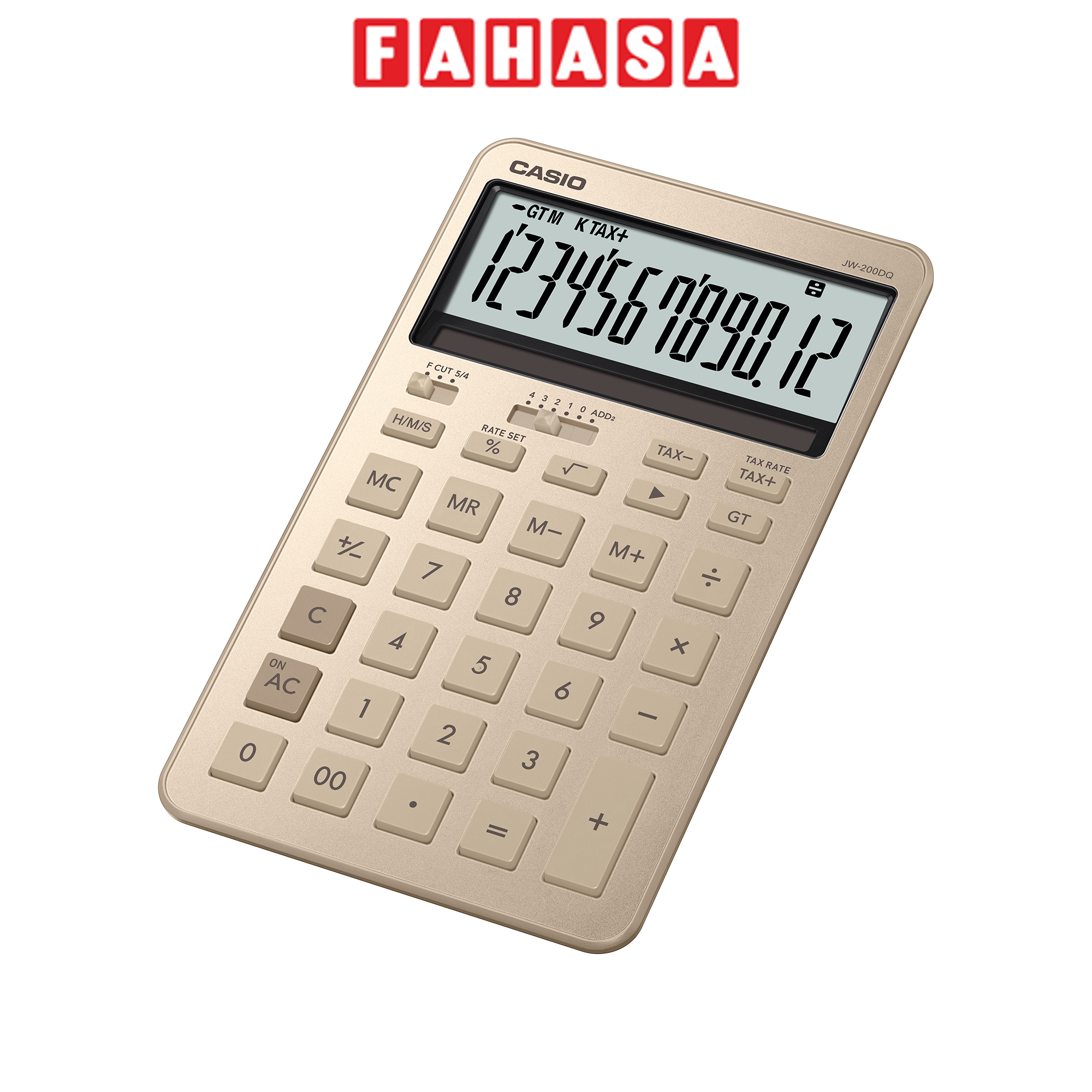 Máy Tính Văn Phòng Casio JW-200DQ-GD-W-DP - Màu Vàng Gold
