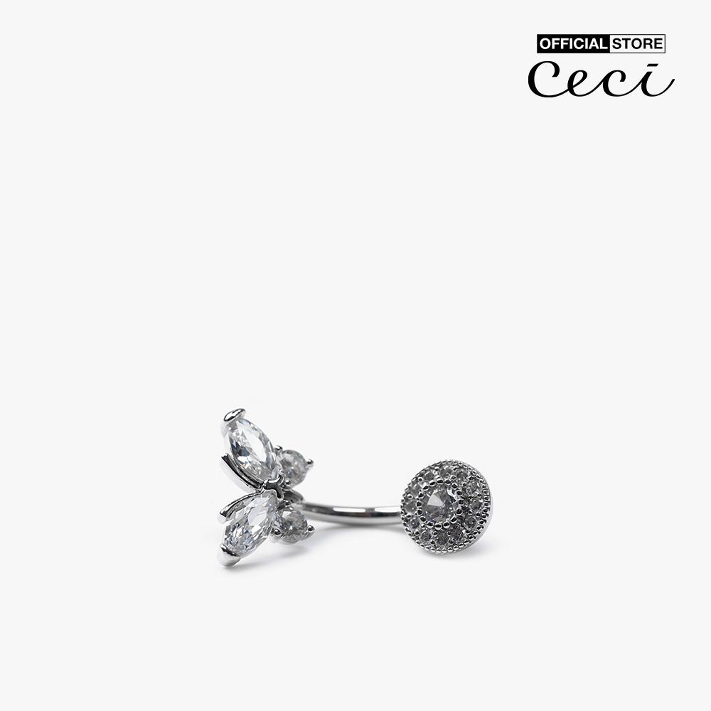 CECI - Khuyên rốn nữ thiết kế cánh bướm đính đá thời trang CC16-01000007-07